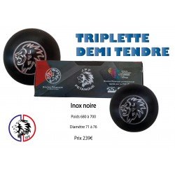 BOULE DE PETANQUE INOX NOIRE