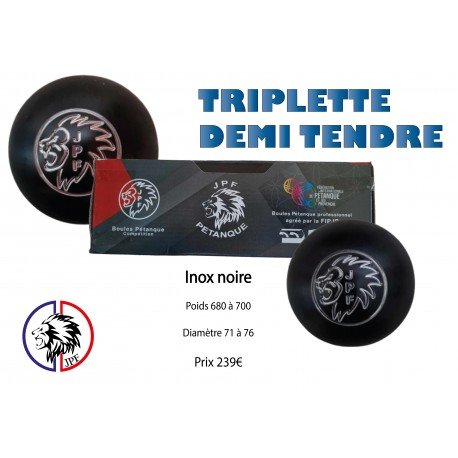 BOULE DE PETANQUE INOX NOIRE